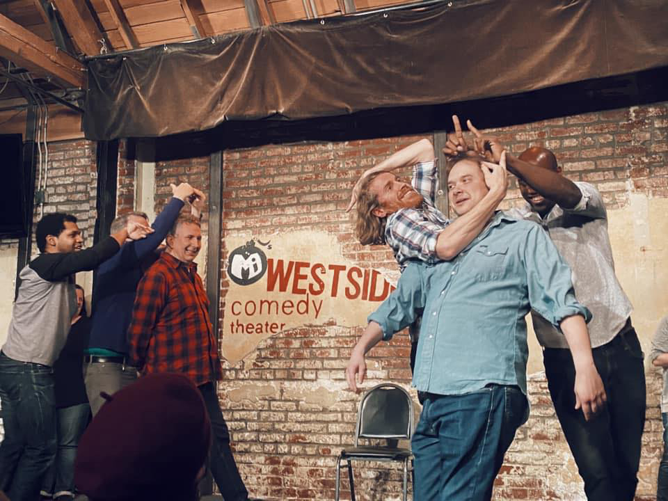 Landon Kirksey, middle right, at the Westside Comedy Theater