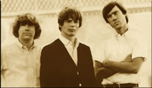 Borgens (center) in 1966 with two of his fellow Bricks band members, Lee Hardesty (left) and Cecil Cotton