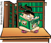 illustration of girl reading book