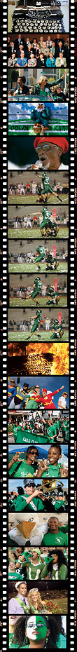 collage of homecoming photos in a film strip theme
