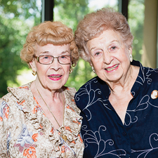 Dorothy Lee Dillon Vestal ('36), left, and Wilma Jo West Bush ('36) (Photo by Michael Clements)