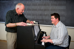 Music professor Graham Phipps and doctoral student Ben Dobbs