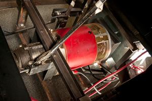 The NetGain Warp9 motor used in the UNT Ford Model A conversion. (Photo by Jonathan Reynolds)