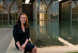 Andrea Karnes (’88), curator at the Modern Museum of Art in Fort Worth, organizes art from galleries and collectors from around the world for exhibitions. (Photo by Jonathan Reynolds)
