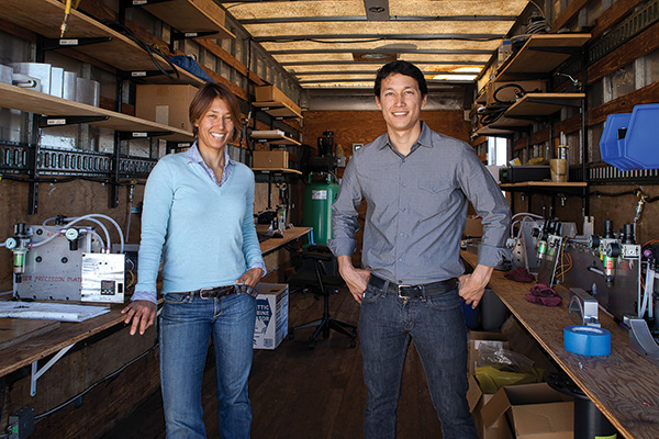 Gia Schneider ('95 TAMS) and her brother Abe Schneider ('98 TAMS), founders of San Francisco-based Natel Energy, developed a patented low-cost, low-impact system that can generate electricity from manmade waterways, irrigation canals and nonpowered dams. (Photo by Melissa Barnes)