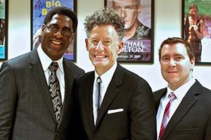 From left to right Brad Leali, Lyle Lovett and Chad Willis (Photo by James Gilmer)