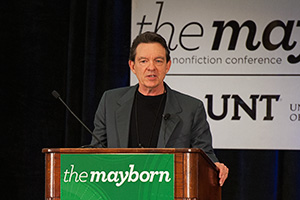 Pulitzer Prize-winning author, screenwriter and playwright Lawrence Wright captured conference-goers with wit and writing tips at the 10th annual Mayborn Literary Nonfiction Conference in July. (Photo by Ahna Hubnik)