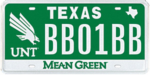 Mean Green car license plate