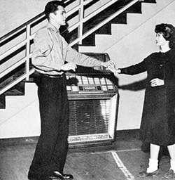 1960 Yucca, students dancing in front of a jukebox