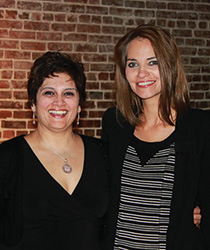 From left, Anila Quayyum Agha ('04) with Shannon M. Linker ('94). (Photo courtesy of the Arts Council of Indianapolis)