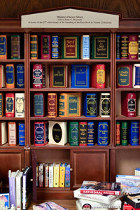Miniature books on display. (Photo by Michael Clements)
