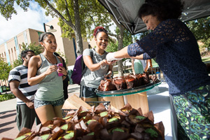 Students enjoyed cupcakes on Founder's Day. (Photo by Ahna Hubnik)