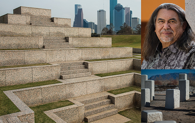 Jesús Moroles ('78), sculptor and National Medal of the Arts recipient, has work in public spaces worldwide, including the Houston Police Officers Memorial.