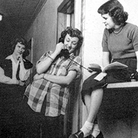 1950 Yucca - students on the telephone.