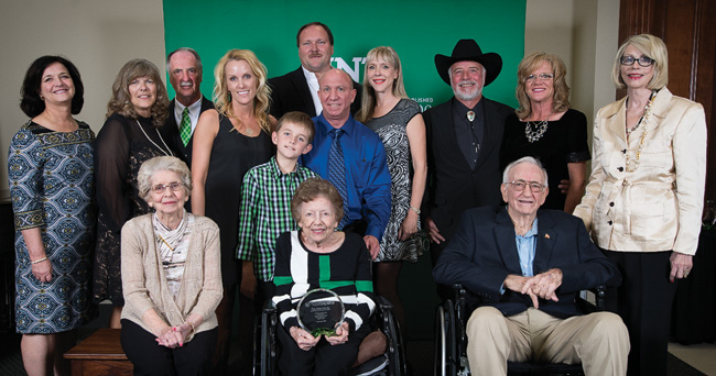 Members of the Hoke family received the Generations of Excellence Award at the 2015 Distinguished Alumni Achievement Awards this fall. (Photo by Ahna Hubnik)