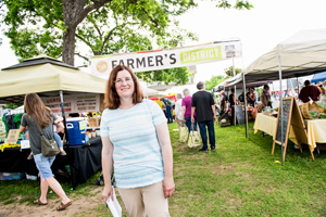 Vicki Oppenheim, helps to coordinate the Denton Community Market. (Photo by Ahna Hubnik)