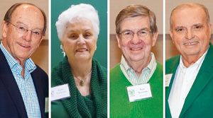 From left, Jim McNatt ('66), Kathy Hufstedler ('66), Ken Newman ('66) and Ernie Kuehne ('66) were among the Golden Eagles returning for their 50th reunion this fall.