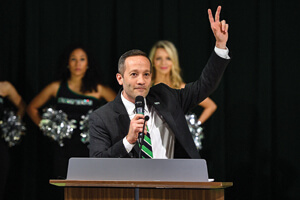 New men's basketball coach Grant McCasland joined UNT this spring. (Photo by Michael Clements)