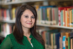 Lilly Ramin, instructional technologies librarian at UNT, is the daughter of Ahmad Ramin, an early student of UNT's Intensive English Language Institute. The program is celebrating its 40th anniversary this year. (Photo by Ahna Hubnik)