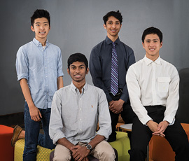 From left, David Yue, Abhishek Mohan, Sahil Patel and Steven Sun (Photo by Ahna Hubnik)