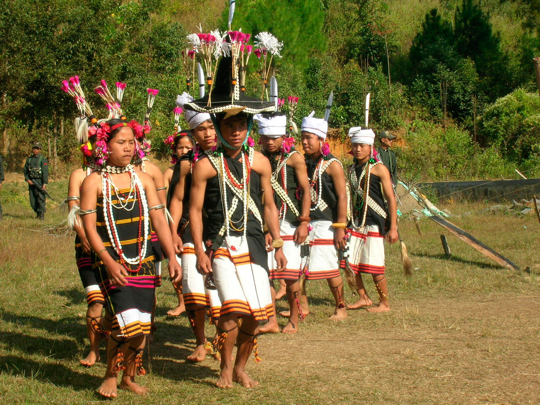Lamkang villagers performance in traditional clothing