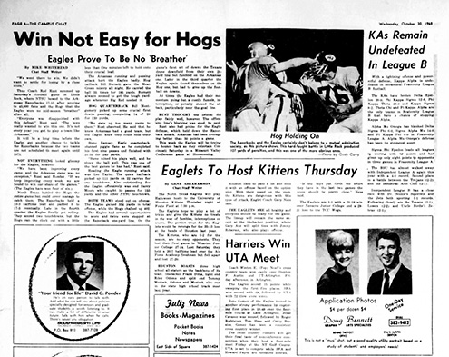 UNT Campus Chat newspaper, Oct. 30, 1968