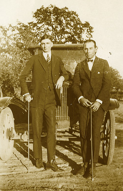 J.C. Matthews ('25) (left) as a student in the 1920s.