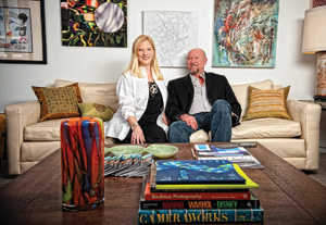 Cohn Drennan (’86 M.F.A.) and his wife, Catherine, owners of Cohn Drennan Contemporary gallery, feature UNT students alongside national and international artists. (Photo by Angilee Wilkerson)