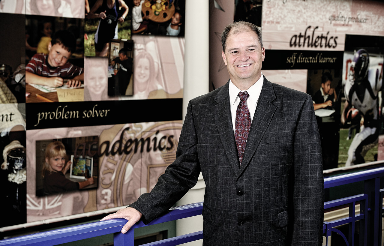 Mark Henry ('89 M.Ed., '92 Ed.D.) is superintendent of the Cypress-Fairbanks ISD in Houston, the third largest school district in Texas and the 25th largest in the nation. (Photo by Michael Clements)