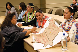 The 2009 International Indigenous Student Conference on Culture and the Environment brought Native American students from Oklahoma to campus and included students from Russia and Malaysia. (Photo by Jonathan Reynolds)