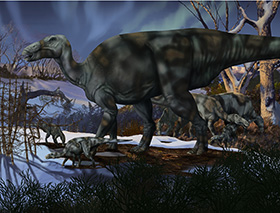 Alaskan Edmontosaurs, for the Perot Museum of Nature and Science