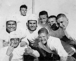 Doug Lord (above center, with helmet) is a North Texas alumnus featured in the &ldquo;Mighty Mites&rdquo; segment of KERA&rsquo;s <em>Nowhere But Texas 2</em>.
