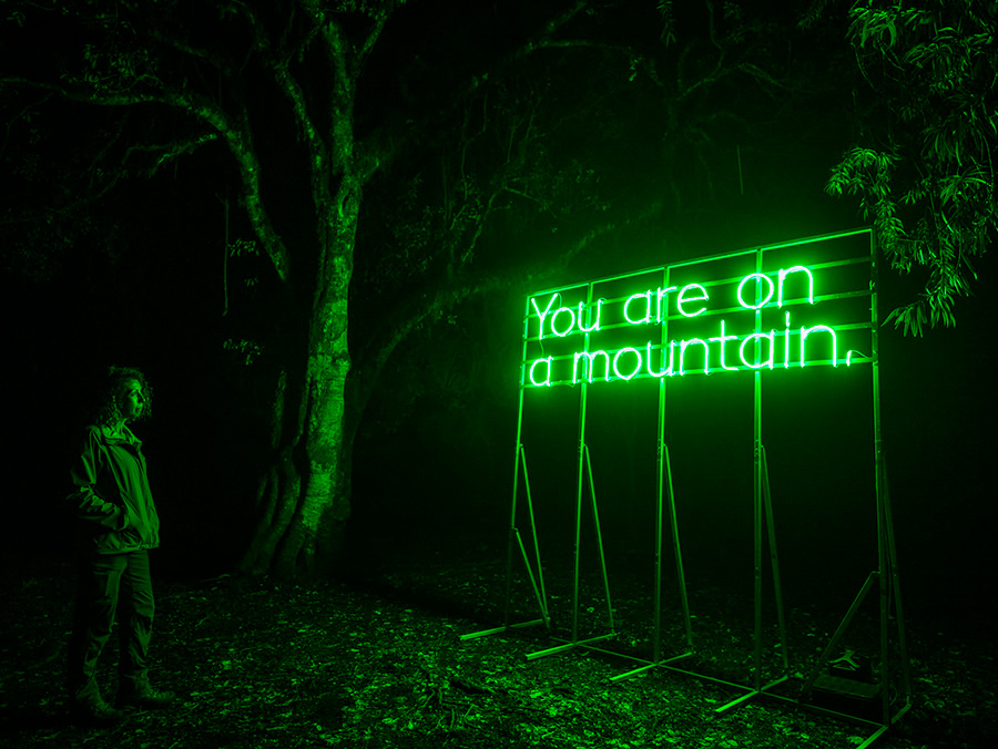 You are on a mountain sculpture