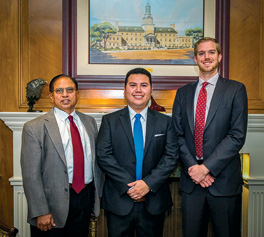 From left to right, Narendra Dahotre, Roberto Aguilar and Ryan Girardot. (Photo by Gary Payne)
