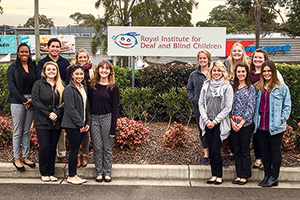 UNT students visited the Royal Institute for Deaf and Blind Children in Sydney, Australia, during a study abroad trip this summer. (Photo by Pamela Peak)
