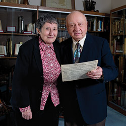 Nancy Bogen and her husband Arnold Greissle-Schoenberg (Photo by Gary Payne)