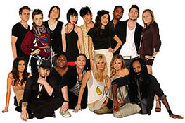 Shirin Askari (standing, fourth from the right) with <em>Project Runway</em> cast.  (Photo courtesy of Lifetime Television)
