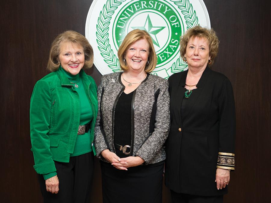 From left, Diamond Eagles Society co-founders Cathy Bryce (’91 Ph.D.), Debbie Smatresk and Shari McCoy