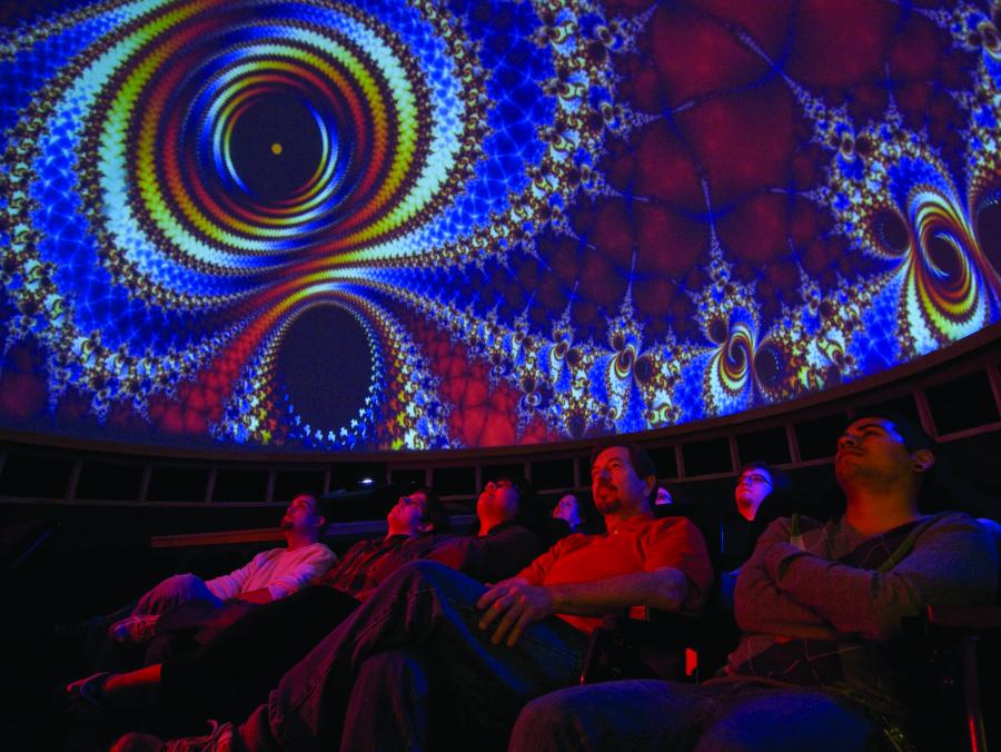 Planetarium audience watching Pink Floyd Show 