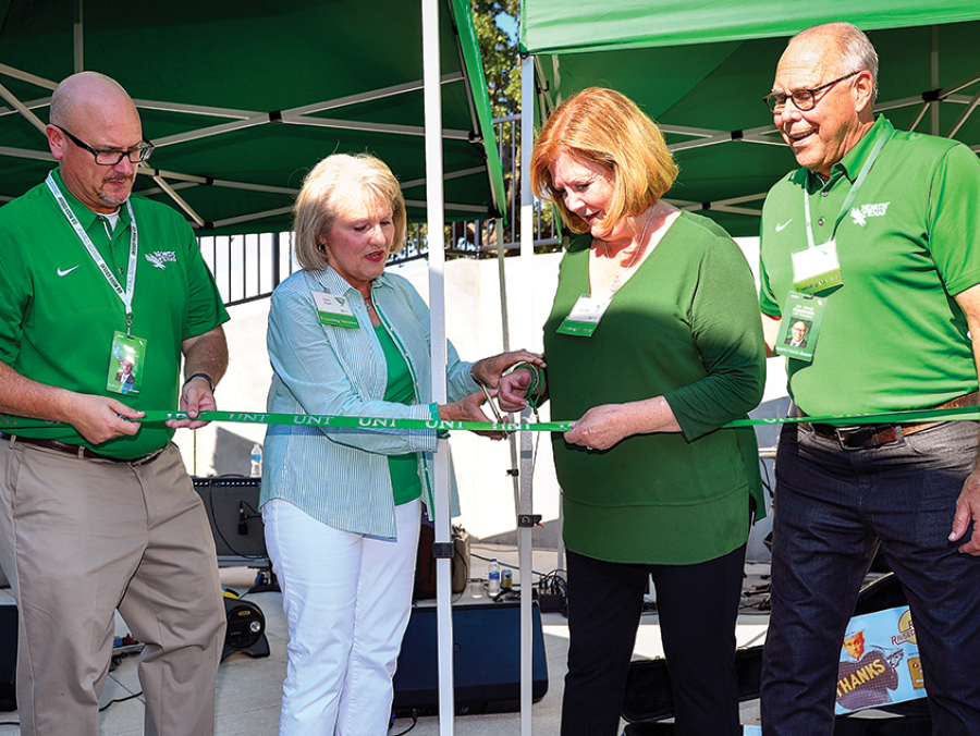 David Wolf, Cathy Bryce, Debbie Smatresk and UNT President Neal Smatresk at the Diamond Eagles Family Patio
