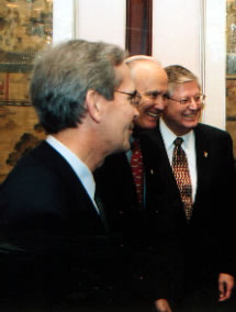 photo of Chancellor Jackson, Gen. Schwarzkopf and President Pohl