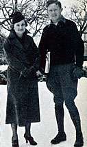 a man and woman standing