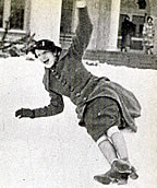 A woman falling into the snow