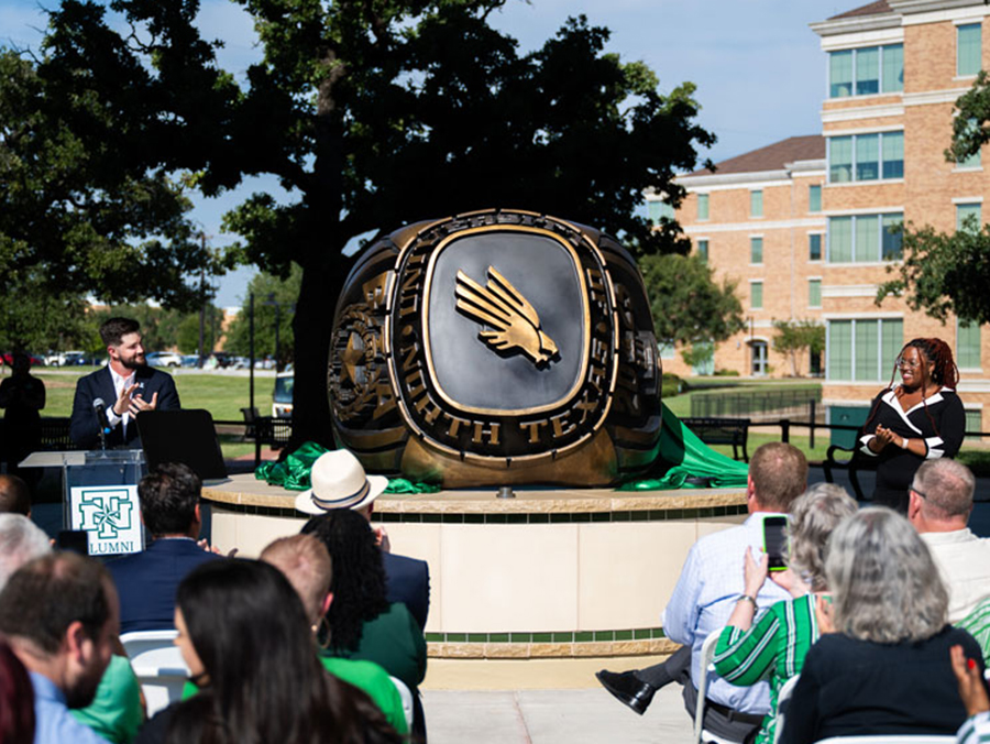 UNT Ring Statue