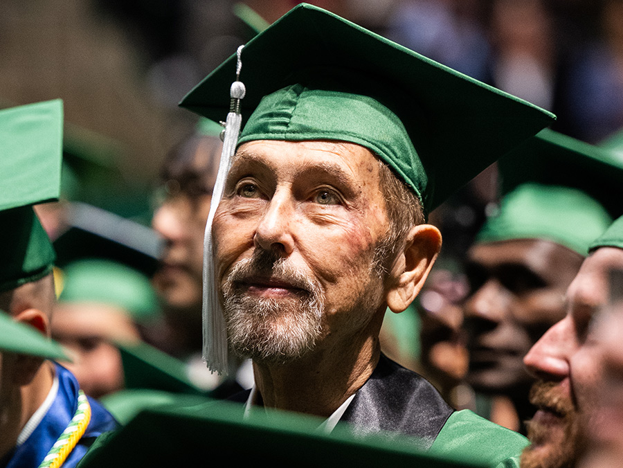 Robert "Bob" Hale at commencement ceremony