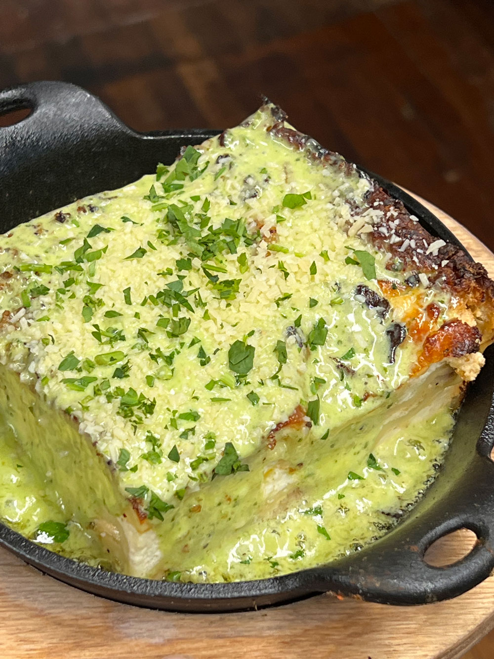 Mean Green Chicken Lasagna