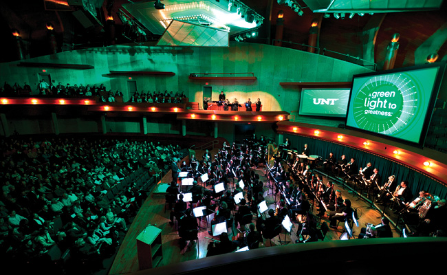 UNT Defining Event: Four Bold Goals, One Great University in the Murchison Performance Hall on the UNT campus on February 13, 2012. (Photo by Gary Payne)