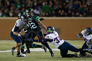 Antoinne Jimmerson had 111 yards rushing and a touchdown for the Mean Green. (Photo by Gary Payne)