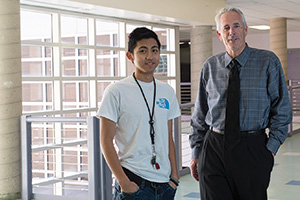 Mark Merki, a CPA in Denton, has been volunteering his time once a week this school year with a student at Denton High School as part of the Mentor Denton program. (Photo by Ahna Hubnik)