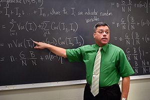 John Quintanilla, professor of mathematics, earned UNT's nomination for the 2014 and 2015 U.S. Professor of the Year at the last two Salute to Faculty Excellence Awards events.  (Photo by Michael Clements)